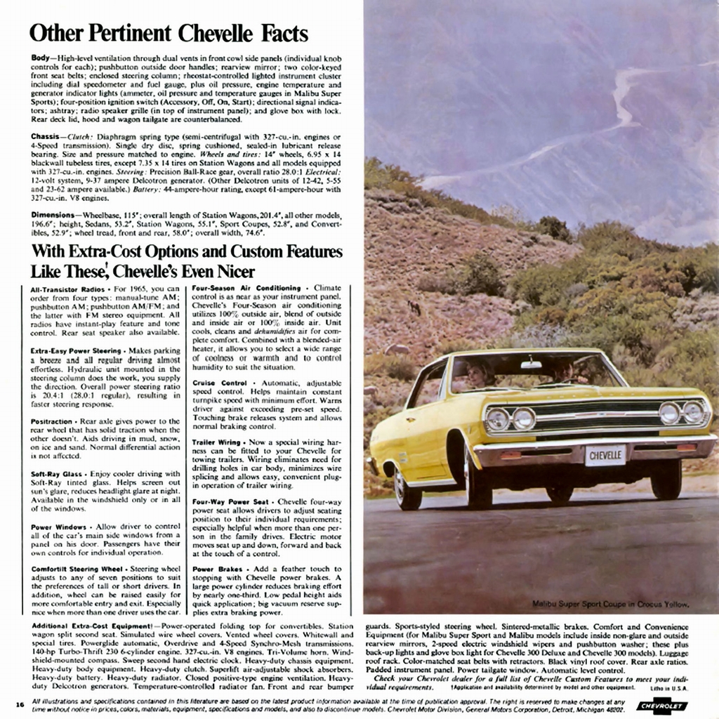 1965 Chev Chevelle Brochure Page 8